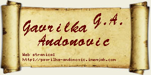 Gavrilka Andonović vizit kartica